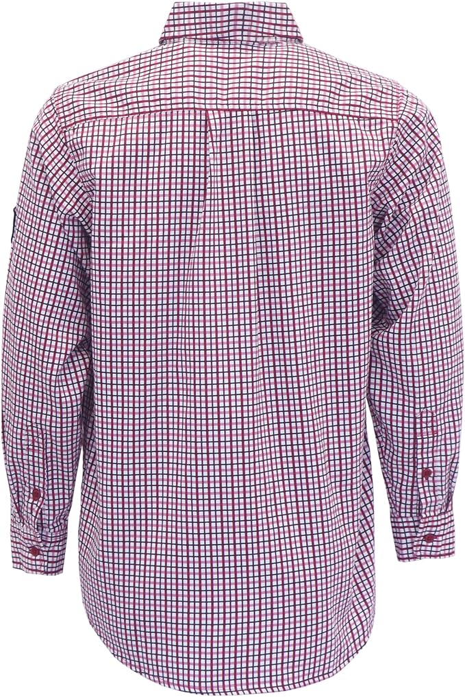 BOCOMAL FR Shirts Flame Resistant NFPA2112/CAT2 6.5oz Light Weight Printed Fire Retardant Plaid Shirt