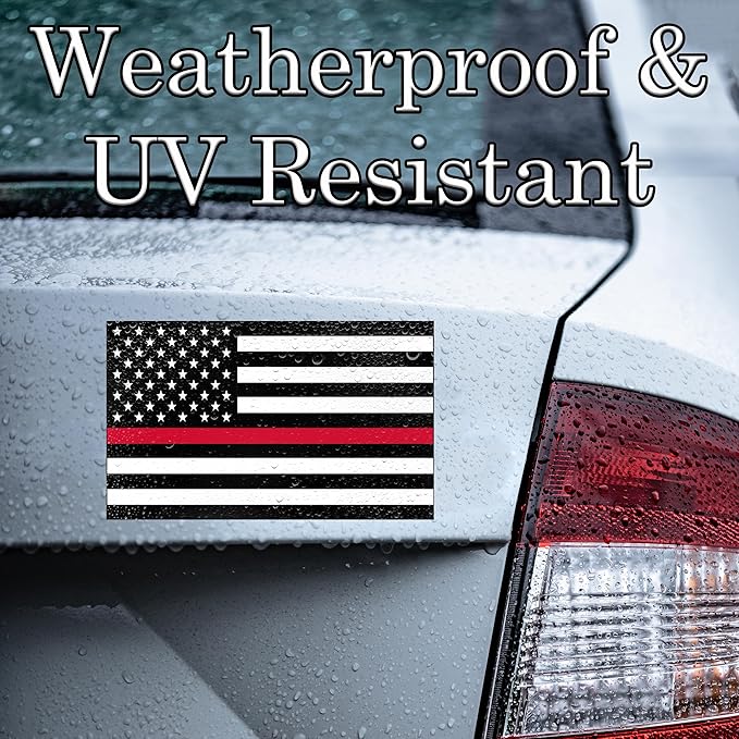 3 Pack Firefighter Thin Red Line Flag Sticker Vinyl Decal for Car Truck Window Bumper Sticker Support for Firemen Fire Department (3x5 Inch 3 Pack)