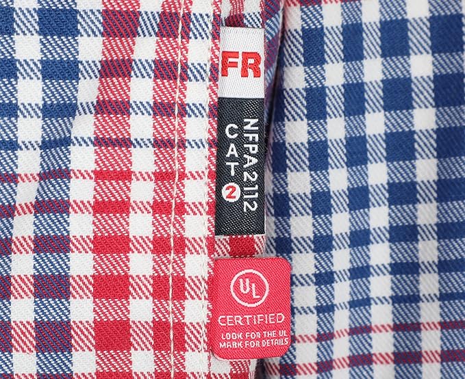 BOCOMAL FR Shirts for Men Snaps Down 7.5oz Water Repellent Fire Resistant Welding Jackets-NFPA2112 CAT2