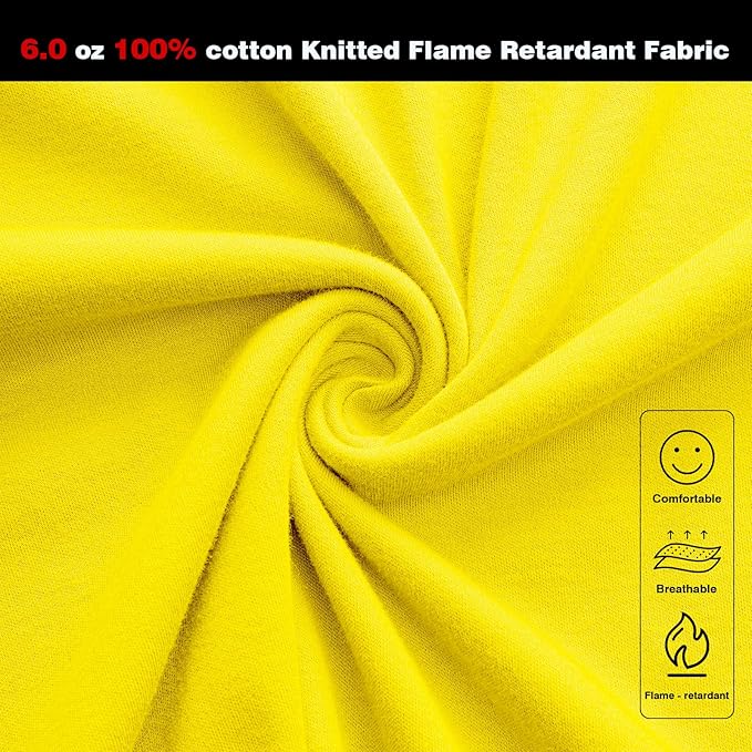 FR Shirt 6 oz Hi Vis Fire Resistant Flame Resistant Shirts for Men,Welding Shirt Cotton CAT2 Long-Sleeved Shirts
