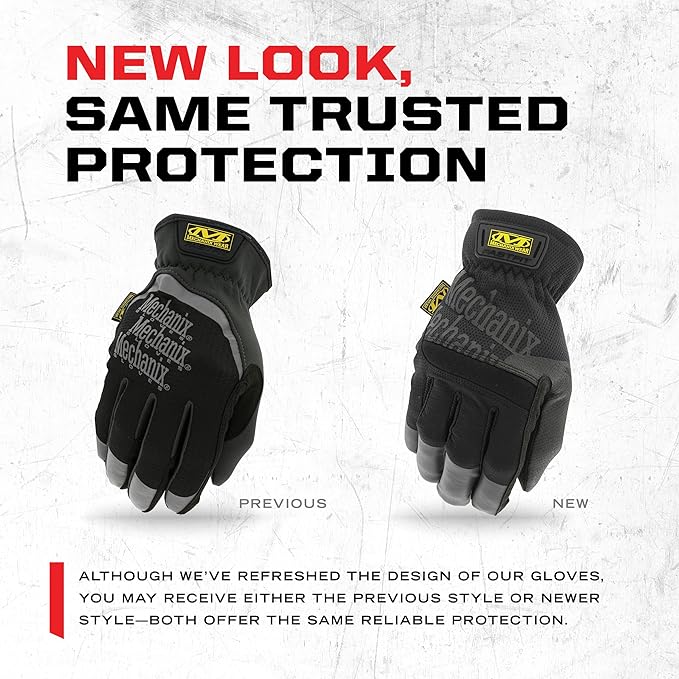 Mechanix Wear FastFit Work Gloves - Anti-Slip & Abrasion Resistant Heavy Duty Gloves - Touchscreen Compatible - Vibration Damping - Multipurpose Use - Medium - Black