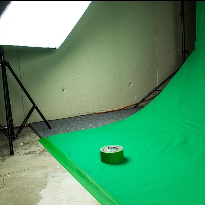 Gaffer Power Proudly Made in The USA, Real Professional Grade Gaffer Tape, Heavy Duty Gaffers Tape, Non-Reflective, Multipurpose. 2 Inches x 30 Yards, Chrome Green