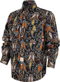 BOCOMAL FR Shirts for Men Printed Plaid Flame Resistant Clothing 6.5oz Cotton Button Up Welding Shirts NFPA2112 CAT2