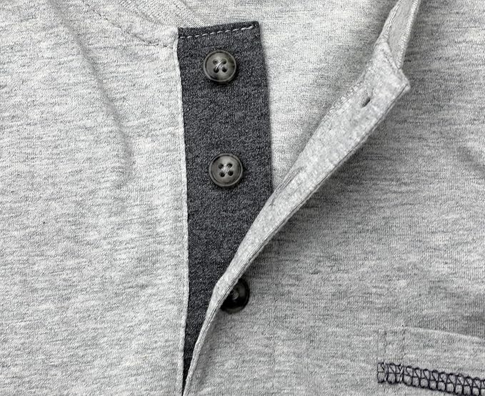 BOCOMAL FR Shirts for Men 5.5oz Lightweight Long Sleeve Work Henley Fire Resistant Shirt CAT2