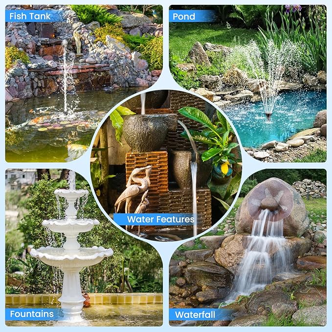 POPOSOAP Pond Filter with 12W Solar Fountain Pump, Solar Pond Filter with 160GPH Pump & Fountain Kit, Outdoor Filter Box with 6.6FT PVC Tubing, Perfect for Ponds Clean, Clear, and Add Water Features
