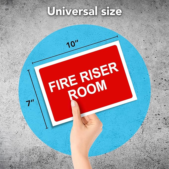 Fire Riser Room Sticker, 7x10 Vinyl Fire Extinguisher Inside Sticker, Waterproof, UV Protected, Adhesive Backing Decal
