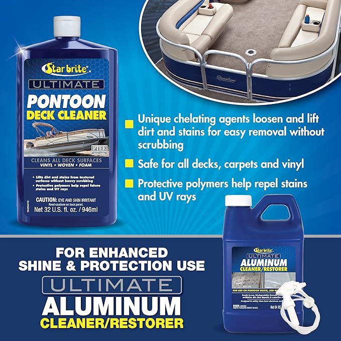 STAR BRITE Ultimate Pontoon Deck Cleaner - Lift Dirt & Stains from All Carpets, Woven, Foam & Textured Surfaces - 32 OZ (096332)