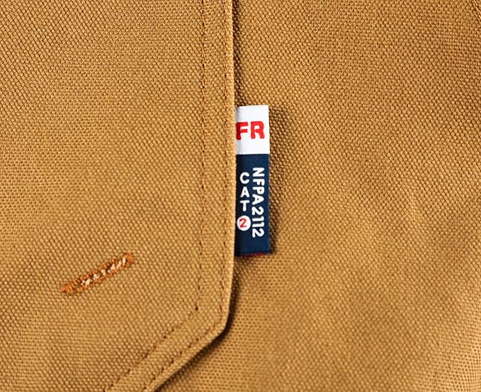 BOCOMAL Men's FR Bib Overalls Duck Canvas Leg Zipper Fire Resistant/Flame Resistant Workwear Relaxed Fit Unlined