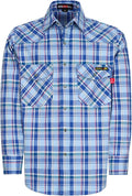 BOCOMAL FR Shirts Flame Resistant 100% C NFPA2112 7.5oz Men's Fire Retardant Welding Shirt
