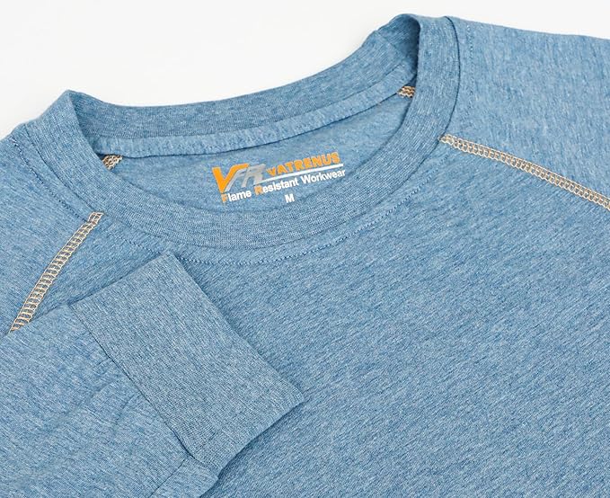VATRENUS FR Shirts 4oz Lightweight Flame Resistant Henley 100% Cotton Men's Pre-Washed Fire Retardant Base Layer