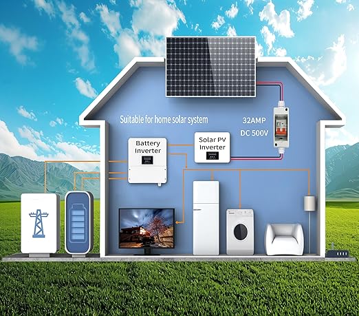 DC500V Solar Disconnect Switch IP65 Waterproof Outdoor Solar Breaker with Din Rail Enclosure MCB 2P Small Circuit Combiner Box with Wall Mounting Brackets