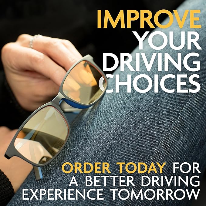 Illumin Night Driving Glasses SOL - All-Weather Glasses for Improved Road Safety, Advanced High Optical Quality Lenses