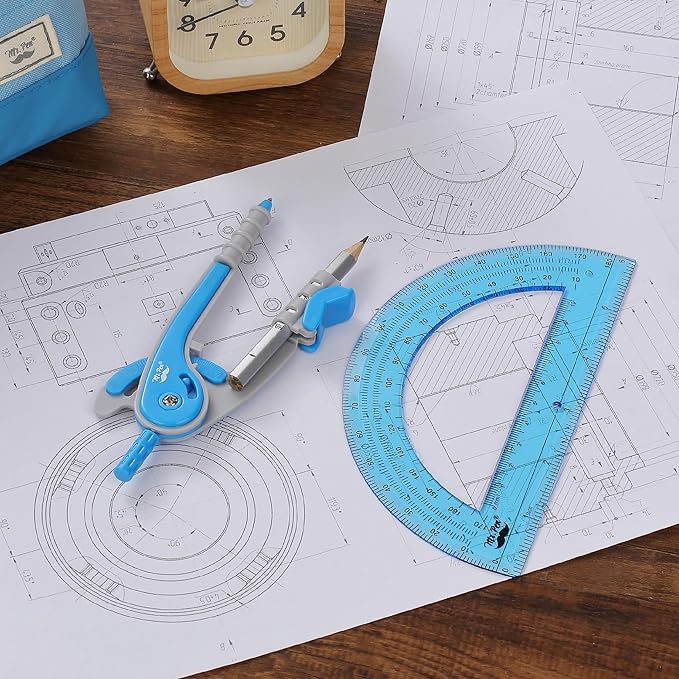 Mr. Pen- Compass and Protractor Set, Math Compass for Geometry and Drawing
