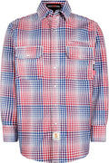 BOCOMAL FR Shirts for Men Snaps Down 7.5oz Water Repellent Fire Resistant Welding Jackets-NFPA2112 CAT2