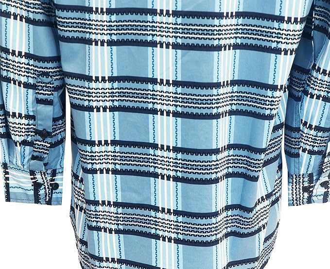 BOCOMAL FR Shirts for Men Printed Plaid Flame Resistant NFPA2112/CAT2 6.5oz Lightweight Fire Retardant Shirt