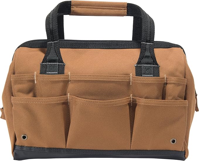 Carhartt Onsite Tool Bag, Durable Water-Resistant, Tool Storage Bag, Heavyweight, 14-Inch 26 Pocket, Carhartt Brown