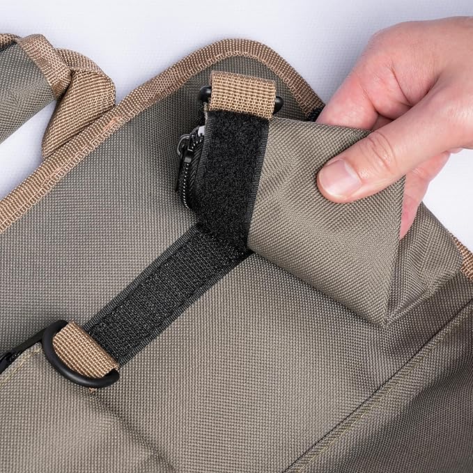 Roll Up Tool Bag, Heavy Duty Portable Tool Organizer with 2 Detachable Pouches and 4 Compartments, Water-Resistant Canvas Tool Roll for Car Garage Electrician Mechanic Handyman (Army Green)