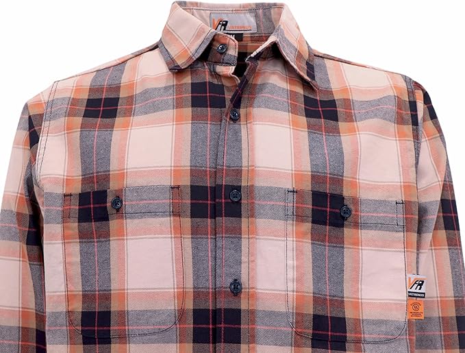 VATRENUS FR Shirts for Men 6.5oz Button Down Flame Resistant 100% Cotton Men's Pre-Washed Fire Retardant Work Shirt