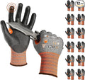 Schwer 12 Pairs Cut Resistant Work Gloves, CR3066 ANSI A4 Cut Proof Gloves with PU Coating, Touch-Screen, Non Slip, Reinforced Thumb, Wire & Fiberglass Free, Durable Working Gloves for Construction, M