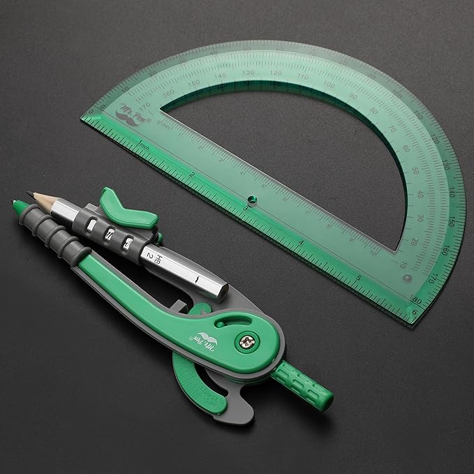 Mr. Pen- Compass and Protractor Set, Math Compass for Geometry and Drawing