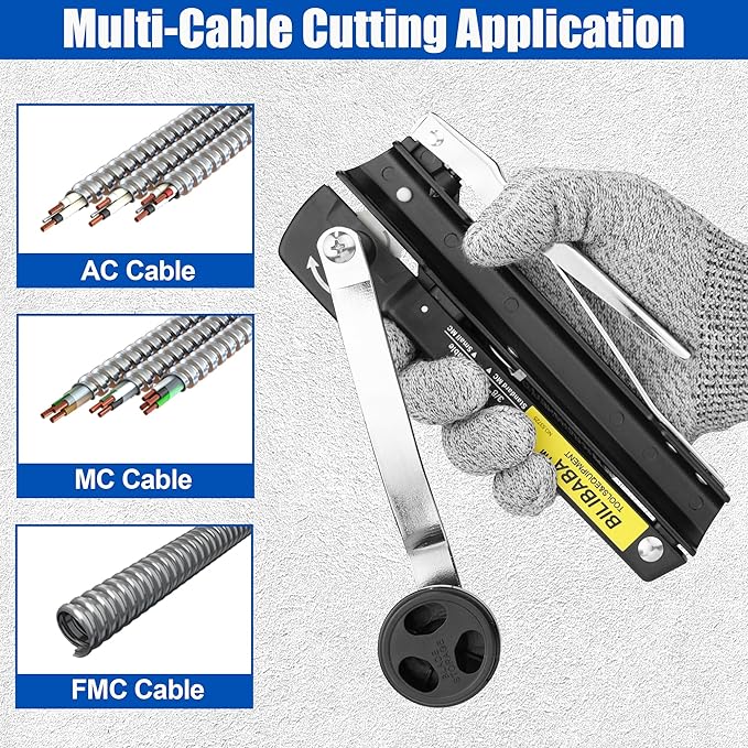 53725 Armored and BX Cable Cutter, Easy-Assembly MC Cable Cutter with Durable Blade 2.0, Cuts 3/16" to 3/8" Armored Cable-BX-AC-MC-Greenfield, With Blades Storage
