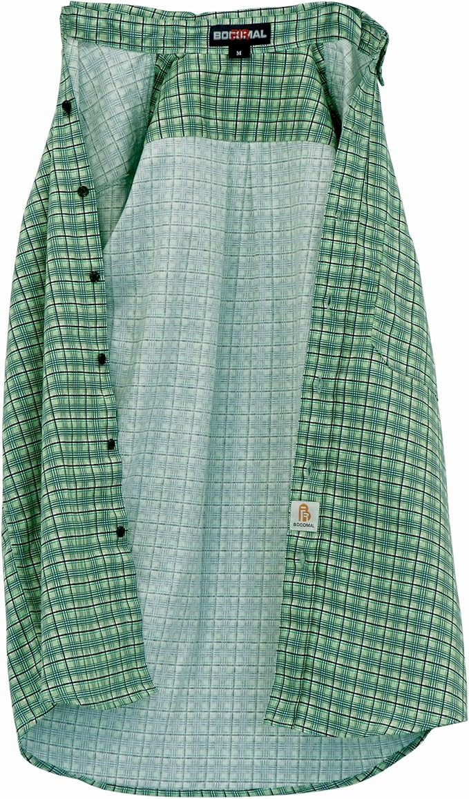 BOCOMAL FR Shirts Flame Resistant NFPA2112/CAT2 6.5oz Light Weight Printed Fire Retardant Plaid Shirt