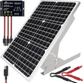 30W Solar Panel Kit 12V, Monocrystalline Solar Panel Charger Off Grid with Intelligent Waterproof Controller+ Adjustable Mount Bracket for Boat Car RV Motorcycle Marine Automotive Camping Roof