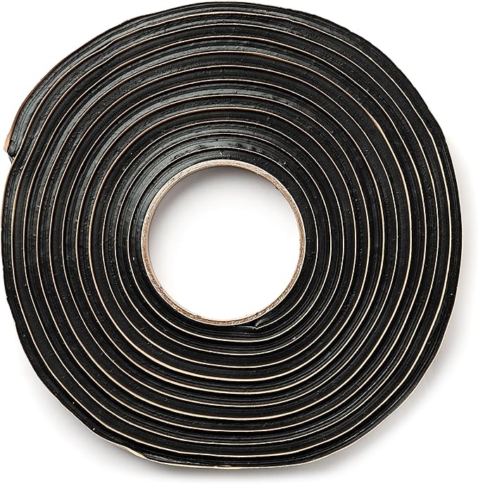 Second Skin Butyl Tape – 1 Roll (20ft x 1/2” x 1/4”) | Black Butyl Sealant Tape for RV, Auto, Marine, Headlight Repair, Window Glazing Tape | Weatherproof & Waterproof, Indoor & Outdoor, Made in USA