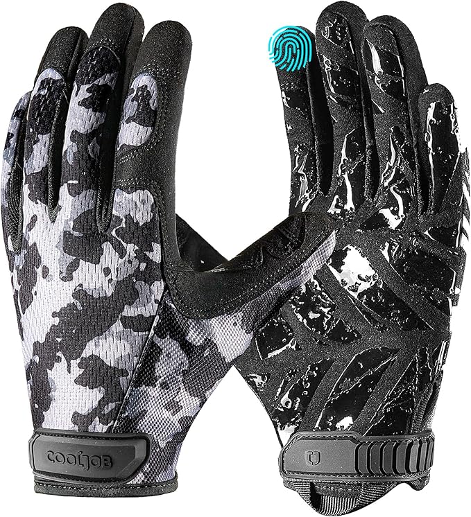 COOLJOB Mechanic Safety Work Gloves, Enhanced Anti-Slip Grip Tactical Gloves, Touchscreen, Breathable, Ultra-Soft, S-XL