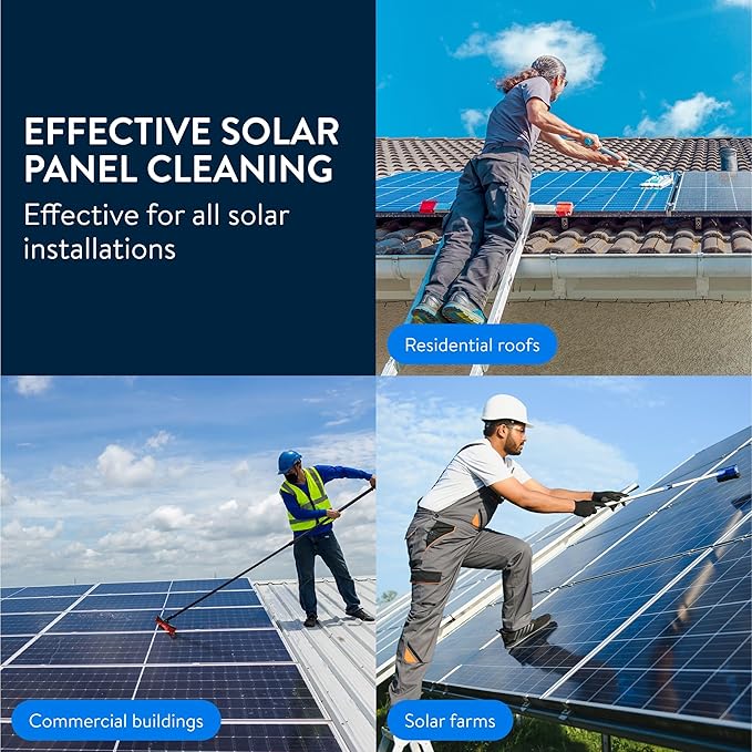 Essential Values Solar Panel Cleaner - Neutral PH Streak-Free Wet Cleaning Solution - Ideal for Roof Tile & Solar Panels - Super Concentrated Fragrance-Free & No Colourants