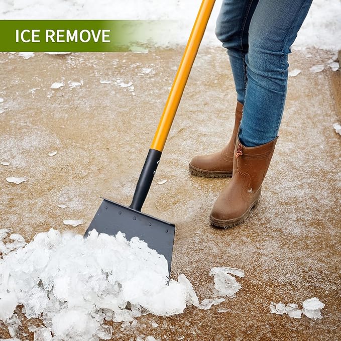 Multifunctional Cleaning Shovel, Heavy Duty Flat Snow Shovel Ice Breaker Tool for Removal Snow Weeding -51Inch