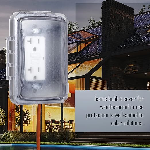 TayMac MM110C Weatherproof Single Outlet Outdoor Receptacle Cover, 5/8 Inches Deep, Clear
