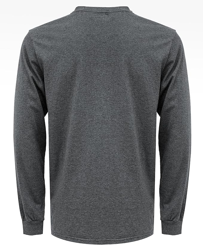 BOCOMAL FR Shirts 6oz Lightweight Flame Resistant Long Sleeve Henley Shirt Fire Retardant Workwear NFPA2112 CAT2