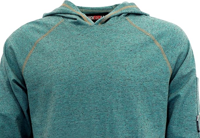 BOCOMAL FR Hooded T Shirts Heather Series 6oz Flame Resistant NFPA2112 CAT2 Fire Retardant Hoodies Work Shirt
