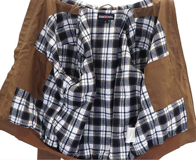 BOCOMAL FR Jacket Insulated Flame Resistant Duck Hooded Coat Outwear&Vest Light Water Repellent and Oil Resistant.