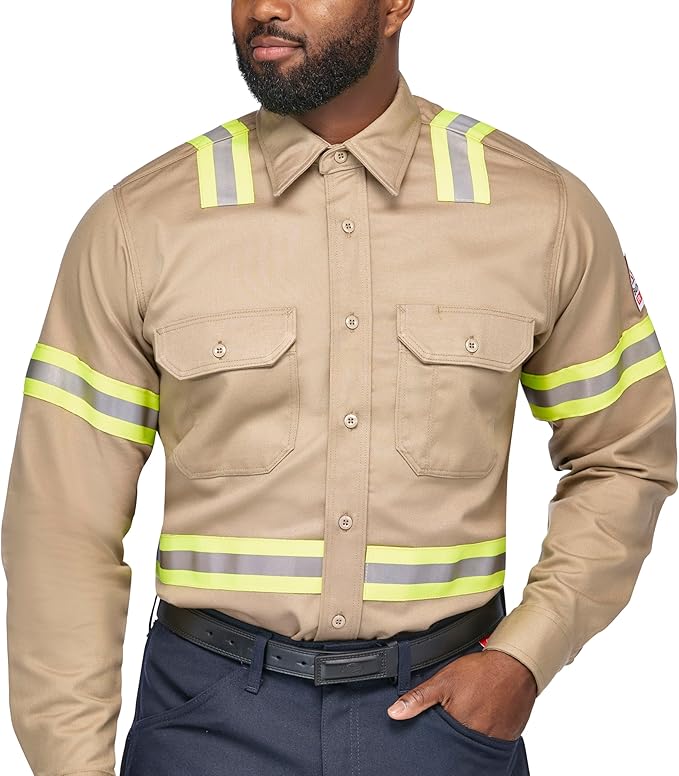 Bulwark FR Men's Midweight Fr Enhanced Visibility Uniform Shirt