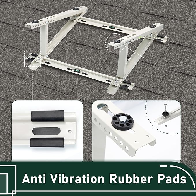 Flehomo Air Conditioner Rooftop Mount Bracket for Mini Split Air Conditioners Heat Pump System, Adjustable Mounting Bracket for Rooftop, Heavy Duty Roof Bracket for 9,000-24,000 BTU