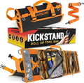 Roll Up Tool Bag Organizer With Kickstand - Compact Heavy Duty Motorcycle Tool Roll Bag Organizer - Portable Rollup Toolbag With Magnetic Panels & Transparent Pockets - Mechanic & Electrician