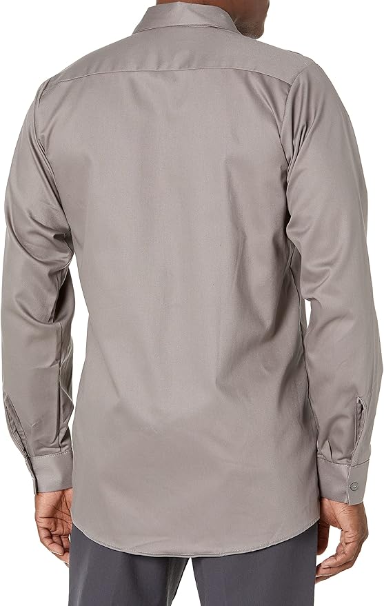 Red Kap Men's Long Sleeve Industrial Work Shirt | Moisture Wicking Button Up, Wrinkle Resistance Fights Fading & Stains