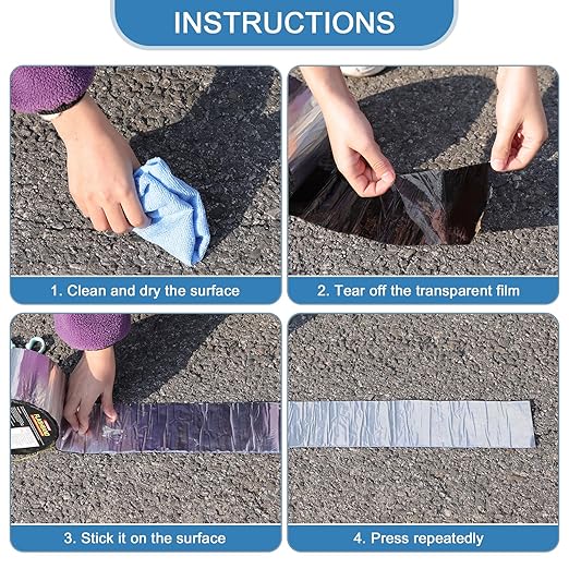 Flashing Roll Tape Asphalt Membrane, 4 inches X 32 Feet 60Mil Thick Waterproof Asphalt Patch Seal Tape Roll, Self-Adhesive Roof Sealant, Asphalt Repair for Door Roof Window Gutter Outdoor （2 Rolls)