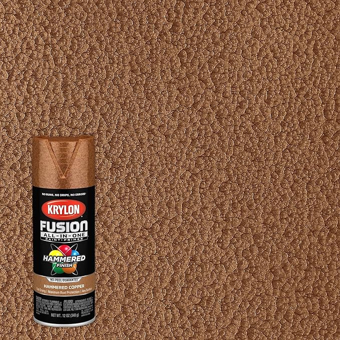 Krylon Fusion All-In-One Adhesive Hammered Finish Spray Paint for Indoor/Outdoor Use, 12 oz, Copper