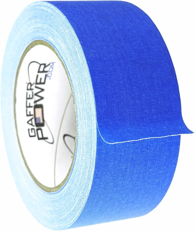 Gaffer Power Real Professional Grade Gaffer Tape, Made in The USA, Heavy Duty Gaffers Tape, Non-Reflective, Multipurpose. 2 Inch X 30 Yards, Electric Blue