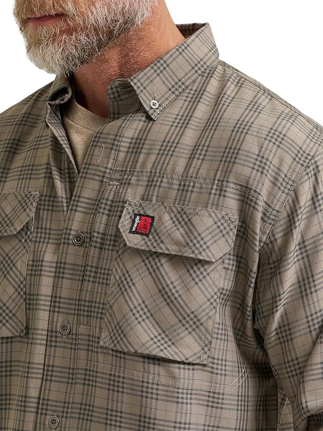 Wrangler Riggs Workwear Men's FR Flame Resistant Two Pocket Work Shirt