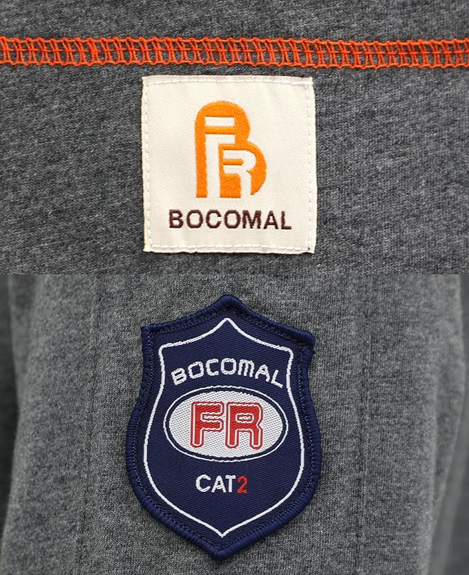 BOCOMAL FR Shirts for Men Lightweight Crew Long Sleeve Flame Resistant/Fire Retardant Shirt…