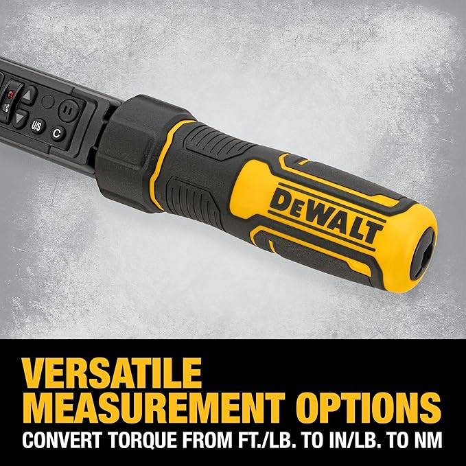 DEWALT Digital Torque Wrench, 1/2 inch Drive, 50-250 FT-LB, with Storage Case (DWMT17060)