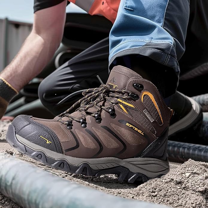 NORTIV 8 Waterproof Work Boots for Men Steel Toe Safety Construction Boots ARMADILLO-STL