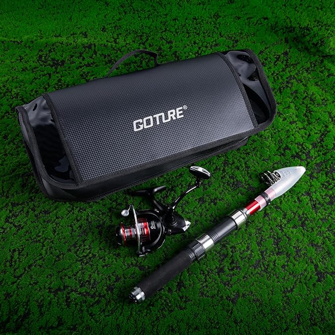 Goture Fishing Rod and Reel Combos-Telescopic Fishing Pole Spinning Reel with Carrier Bag, Telescopic Rod Reel Kit for Travel Saltwater Freshwater Gear Gifts for Men
