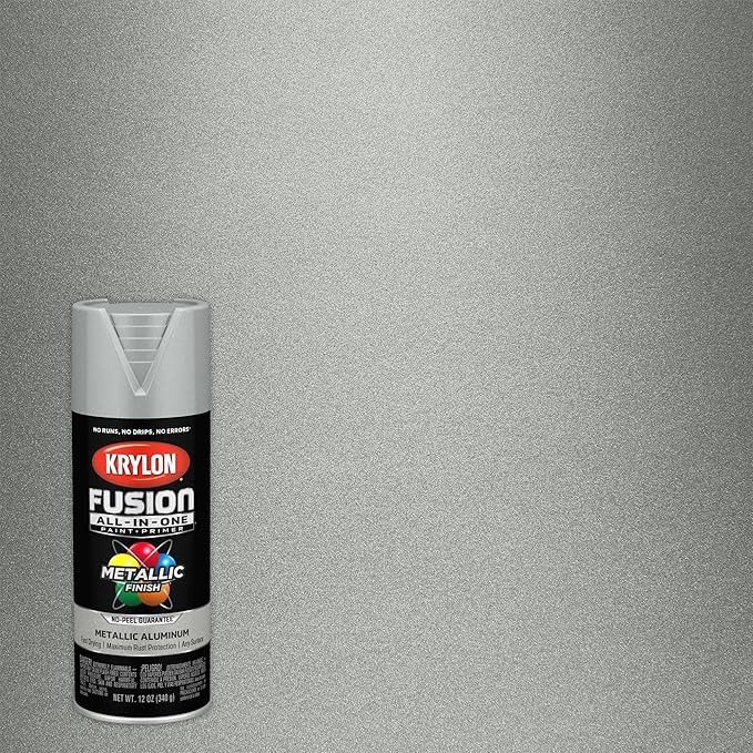 Krylon Fusion All-In-One Adhesive Spray Paint for Indoor/Outdoor Use, 12 oz, Aluminum