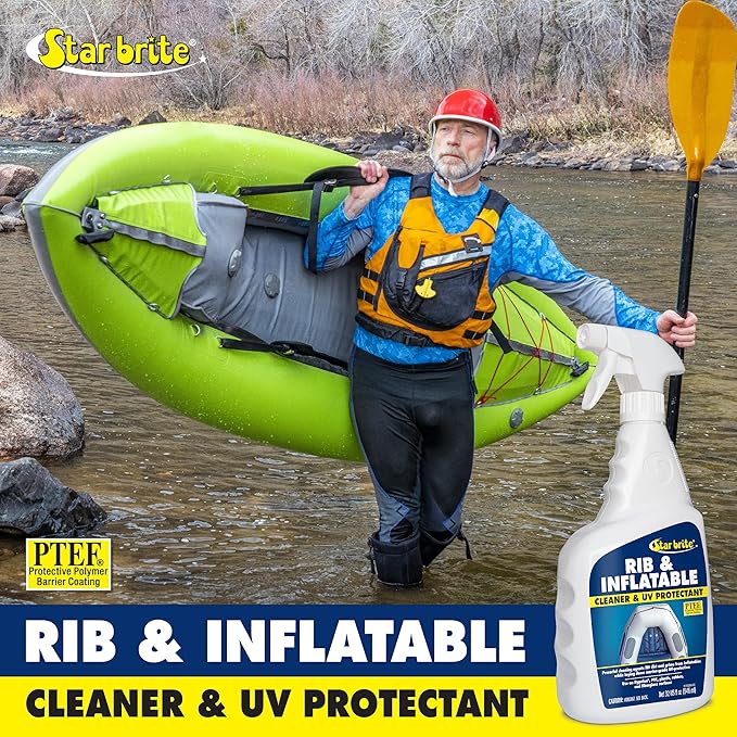 STAR BRITE Rib & Inflatable Boat Cleaner & UV Protectant Spray - Lift Dirt, Grime & Restore Color While Protecting Against Salt Deposits, Stains & Sun Damage 32 OZ (097232)