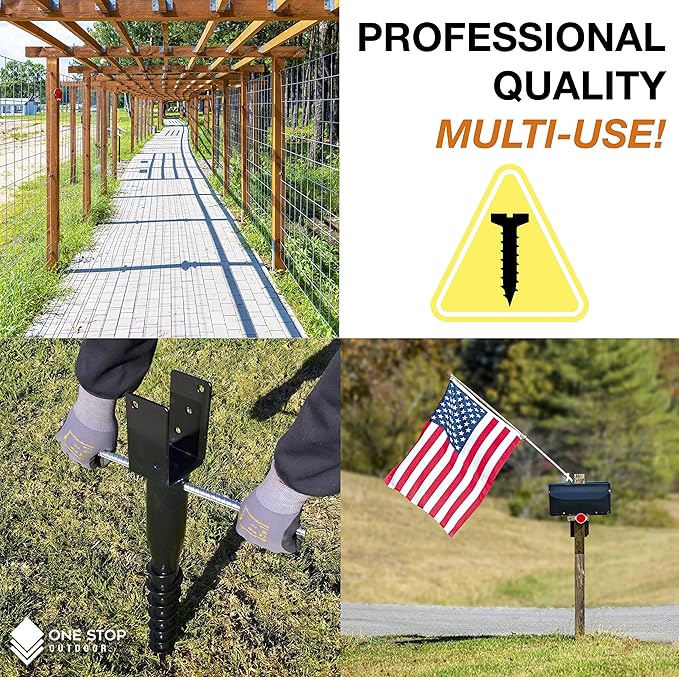 United Premium Galvanized No Dig Ground Anchor - U-Model Screw in Post Stake - 27" Inch Long, Fits Standard 4x4 (3.5" X 3.5" Inch Actual) Great for Mailbox Posts (Galvanized)